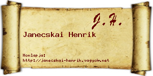 Janecskai Henrik névjegykártya